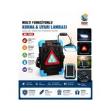 Solar Şarjlı Çok Fonksiyonlu Korna ve Uyarı Lambası Powerbank LED Kamp Acil Durum Işığı