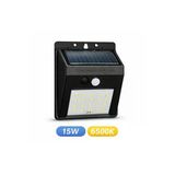 Solar Sensörlü Duvar Apliği 15W 6500K Beyaz Işık Ip65 Güneş Enerjili Hareket Sensörlü Bahçe Lambası