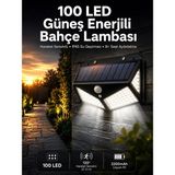 Solar Sensörlü Duvar Lambası Bahçe Lambası Parlak Beyaz Işık Suya Dayanıklı - Renkli