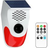 Solar Sesli Işıklı Alarm Sistemi 120dB Hareket Sensörlü Kablosuz Güvenlik Alarmı Uzaktan Kumandalı