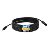 Solar Super Sonic 10AWG Güneş Uzatma Kablosu - Erkek ve Dişi Konnektörlü UV Dayanıklı Dış Mekan Güneş Paneli Kabloları - Ev, RV ve Dış Mekan Güneş Sistemleri için İdeal - 20 ft Siyah