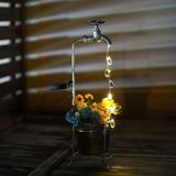 Solar Watering Faucet Lights Güneş Enerjili Metal Sulama Musluğu Bahçe Balkon Teras Aydınlatması