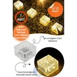 Solar Zemin Dekoratif Bahçe Aydınlatma Güneş Enerjili Kristal Led SarıIşık Tek Ledli 1Adet