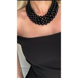 Solare Accessories Çoklu Siyah İnci Kolye