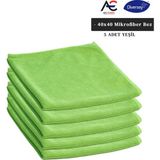 Solare Microjet Mikrofiber Temizlik Bezi 40X40CM 5 Adet Yeşil Bez