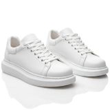 Solaress 257 Erkek Deri Sneaker, Her Tarza Uygun Günlük Spor Ayakkabı, Beyaz, 41 EU