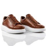 Solaress 257 Erkek Deri Sneaker, Her Tarza Uygun Günlük Spor Ayakkabı, Kahverengi, 45 EU