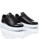 Solaress 257 Erkek Deri Sneaker, Her Tarza Uygun Günlük Spor Ayakkabı, Siyah B, 36 EU