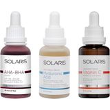 Solaris Cilt Tonu Eşitleyici Aha %10 + Bha %2 Serum 30 ml ve Hyaluronik Asit Serum 30 ml ve Leke Karşıtı C Vitamini Serum 30 ml