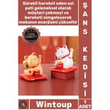 #Solarsüs Dekoratif Sallanan El Maneki Neko Bereket Sembol Masaüstü Biblo Şans Kedisi Solar Enerjili
