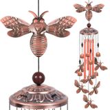 Solawindchime Bahçe için Arı Rüzgar Çanları Anne, Ev, Balkonlar, Odalar, Veranda, Kapalı, Açık Arı Dekorasyonu, Alüminyum Arı Çanları için Hediyeler, Kırmızı Bakır Arı Çanları