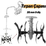 Solax 28 Mm 9 Diş Tırpan Yedek Çapa Aparatı Bıçağı Mtp2 Toprak İşleme Belleme Çapalama Uyumlu