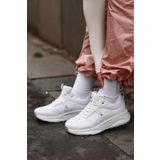 SOLAZER Kadın Beyaz Detaylı Bağcık Sneaker Günlük Spor Ayakkabı 024
