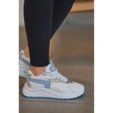SOLAZER Kadın Beyaz Mavi Sneaker Günlük Spor Ayakkabı 086