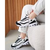 Solazer Kadın Sneaker Spor Ayakkabı Süet Malzeme ile Kaydırmaz Taban 049 049 - Beyaz - Siyah