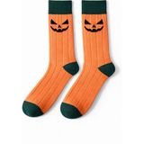 Solde Erkek Pamuklu Günlük Çorap – Kabak (Halloween) Desenli, Turuncu/yeşil, Kaliteli - 43 - 46 - Çok Renkli