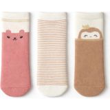Solde Socks 3’lü Set Çocuk Pamuklu Günlük Çorap – Sevimli Figürlü & Çizgili Desenli, Yumuşak, Kaliteli - 27 - 28 - Çok Renkli