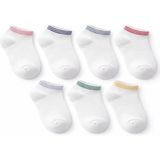 Solde Socks 7’li Çocuk/genç/yetişkin Pamuklu Günlük Çorap – Çizgili & Düz Renk Kombin, Yumuşak Dokulu, Kaliteli - 30 - 34 - Beyaz