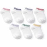 Solde Socks 7’li Çocuk/genç/yetişkin Pamuklu Günlük Çorap – Çizgili & Düz Renk Kombin, Yumuşak Dokulu, Kaliteli - 33 - 36 - Beyaz