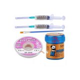 Solder Paste Mechanic 138 Derece Krem Lehim 42G Sıvı Lehim ve Flux Lehim Toplama Fırça Seti 2mm 5in1