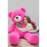 Sole 140 Cm Peluş Ayı - Papyonlu Dev Premium Kalite Pelüş Ayıcık Fusya