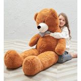 Sole 160 cm Sevgiliye Özel Romantik DEV Boy Papyonlu Peluş Ayı- % 100 YERLİ (Kahverengi)