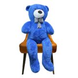 Sole 160 cm Sevgiliye Özel Romantik DEV Boy Papyonlu Peluş Ayı- % 100 YERLİ (Mavi)