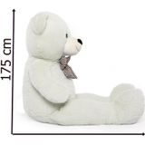 Sole 175 Cm Papyonlu Dev Boy Peluş Ayı - % 100 Yerli 001 kirmizi