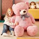 Sole 175 Cm Papyonlu Dev Boy Peluş Ayı - % 100 Yerli 001 pembe