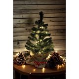 Sole Led Işıklı Yılbaşı Çam Ağacı Kütük Tabanlı Jüt Ipli Masaüstü Yeni Yıl Noel Ağacı