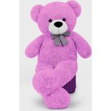 Sole Oyuncak 80 cm Papyonlu Peluş Ayıcık- Ithal Kumaş - Premium Koleksiyon Hediyelik Ayı (% 100 Yerli) - Fuşya