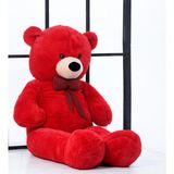 Sole Oyuncak 80 cm Papyonlu Peluş Ayıcık- Ithal Kumaş - Premium Koleksiyon Hediyelik Ayı (% 100 Yerli) - Kırmızı