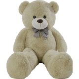 Sole Papyonlu 180-190 cm Dev Boy Boz Sevimli Peluş Koca Ayı - Sevgiliye Eşe - Arkadaşa Özel Hediye - Standart - Bej