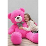 Sole Papyonlu 180-190 cm Dev Boy Fuşya Sevimli Peluş Koca Ayı - Sevgiliye Eşe - Arkadaşa Özel Hediye - Standart