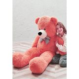 Sole Papyonlu 180-190 cm Dev Boy Sevimli Peluş Koca Ayı - Sevgiliye Eşe - Arkadaşa Özel Hediye - Standart - Nar Çiçeği