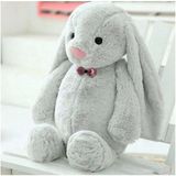 Sole Papyonlu Uzun Kulak Bunny Peluş Tavşan 65 cm Gri Yumuşak Uyku Arkadaşım
