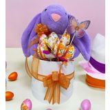 Sole Premium Paskalya Temalı 45 Cm Mor Bunny Tavşan Hediye Kutusu - Dekoratif Yumurta Ve Kelebek Süslemeli