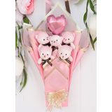 Sole Sevgiliye Özel Pembe Konsept Balonlu Romantik Peluş Ayıcık Buketi