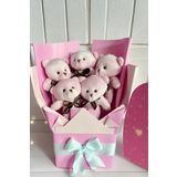 Sole Sevgiliye Özel Pembe Konsept Romantik Peluş Ayıcık Buketi