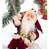 SOLE Yılbaşı Süsü Noel Baba Biblo Figür Büyük Boy 45cm - Asma ipi ile 78 cm
