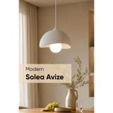 Solea Avize - Beyaz (Ampul Hediyeli)- Modern Tekli Sarkıt Avize - Beyaz