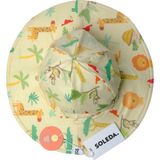 Soleda Çift Taraflı Ayarlanabilir Bebek Çocuk Şapkası Çok Renkli Desenli UV Korumalı Malzeme Safari Jungle 0-6 Yaş