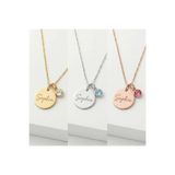 Soleildor 925 ayar Orijinal Gümüş Doğum Günü Hediyesi Anne Kadın Rose Gold Takı Kişiye Özel Disk Taşlı İsimli Harf Harfli İsimli Gümüş Kolye (istenilen isim taş yapılır)