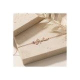 Soleildor 925 ayar Orijinal Gümüş Doğum Günü Hediyesi Rose Gold Kişiye Kadın Özel Doğum Taşlı İsim İsimli Gümüş Bileklik (istenilen isim yazılır)