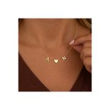 Soleildor 925 ayar Orijinal Gümüş Kişiye Annelere Sevgililere Özel Doğum Günü Hediyesi Gold Takı Kalpli A S Z K T M N Z O B E İki Harf iki harfli Gümüş Kolye (istediğiniz harfler yapılır)
