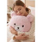 Solemia Pembe Ayıcıklı Yumuşak Peluş Yastık Uyku Arkadaşı Dekoratif Sarılmalık Ayı