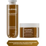 Solemiel 2'li Saç Bakım Seti - Nemlendirici, Besleyici Castor & Batana Yağı Içeren Saç Dökülmesine Karşı Şampuan ve Saç Maskesi - 8684981441674