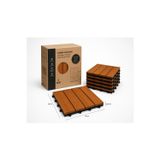 Solen Akasya Ahşap Yer Karosu 30X30x2,25 Cm – 4 Dilimli Geçmeli Deck Karo | Balkon, Teras, Bahçe Ve Duş Zemini | 9 Adet (0,81 M²)
