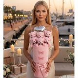 Soleshopping 52 cm Pembe Peluş Vazo Ayıcık Buketi, Gümüş Balonlu, Kelebek Detaylı