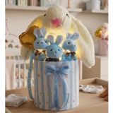 Soleshopping Led Işıklı Peluş Tavşan Hediye Seti, 30 cm, Beyaz, Yeni Doğan Erkek Bebek